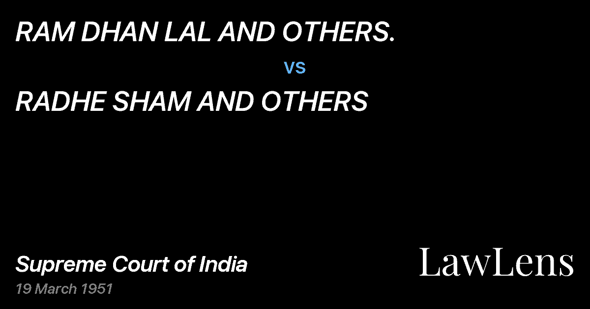 Preview image for RAM DHAN LAL AND OTHERS. vs. RADHE SHAM AND OTHERS