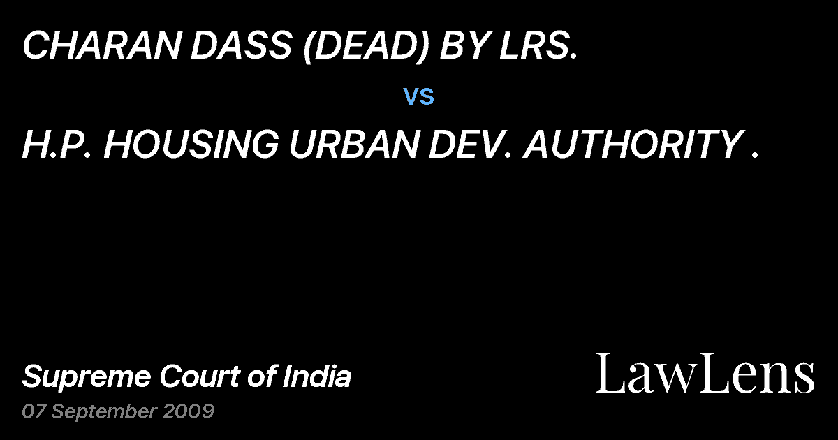 Preview image for CHARAN DASS (DEAD) BY LRS. vs. H.P. HOUSING URBAN DEV. AUTHORITY .