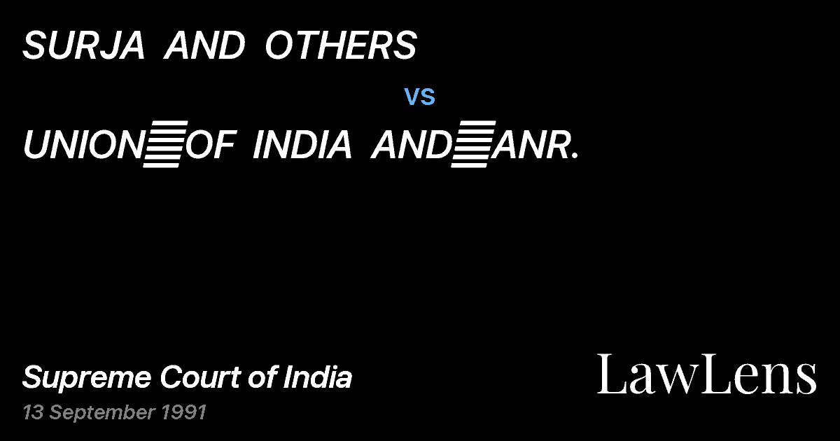 Preview image for SURJA  AND  OTHERS vs. UNION	OF  INDIA  AND	ANR.