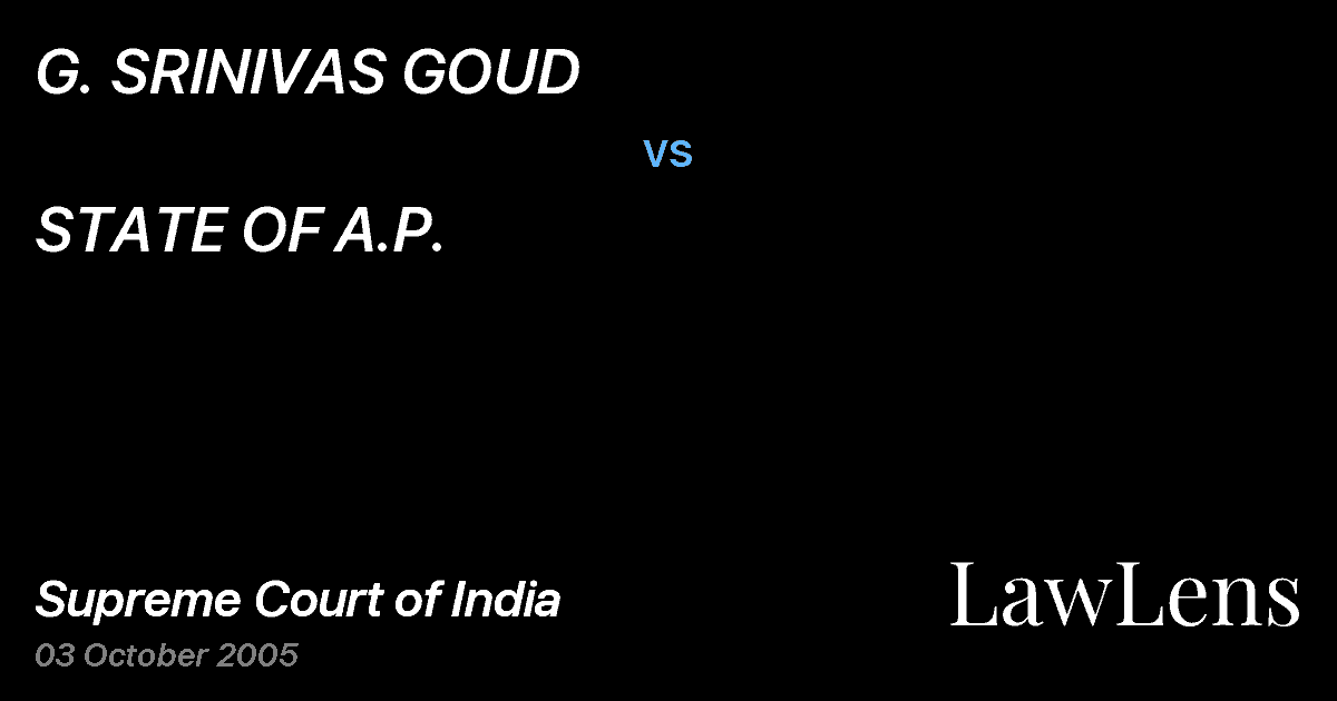 Preview image for G. SRINIVAS GOUD vs. STATE OF A.P.