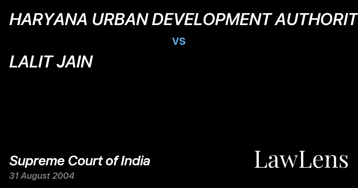 Preview image for HARYANA URBAN DEVELOPMENT AUTHORITY vs. LALIT JAIN