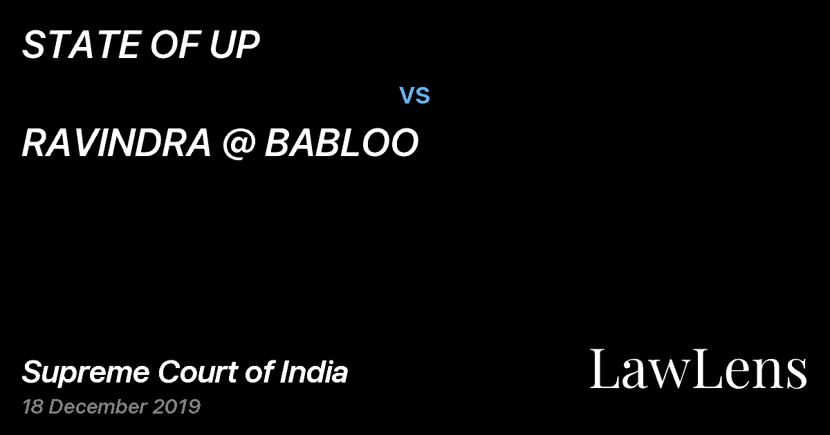 Preview image for STATE OF UP vs. RAVINDRA @ BABLOO