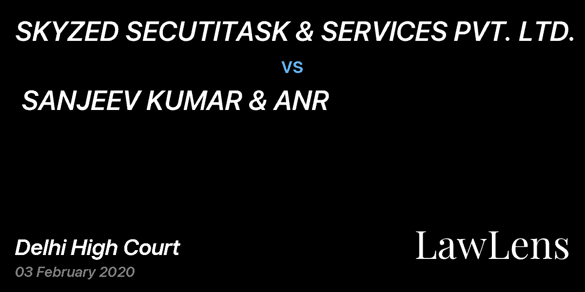Preview image for SKYZED SECUTITASK & SERVICES PVT. LTD.  vs.  SANJEEV KUMAR & ANR
