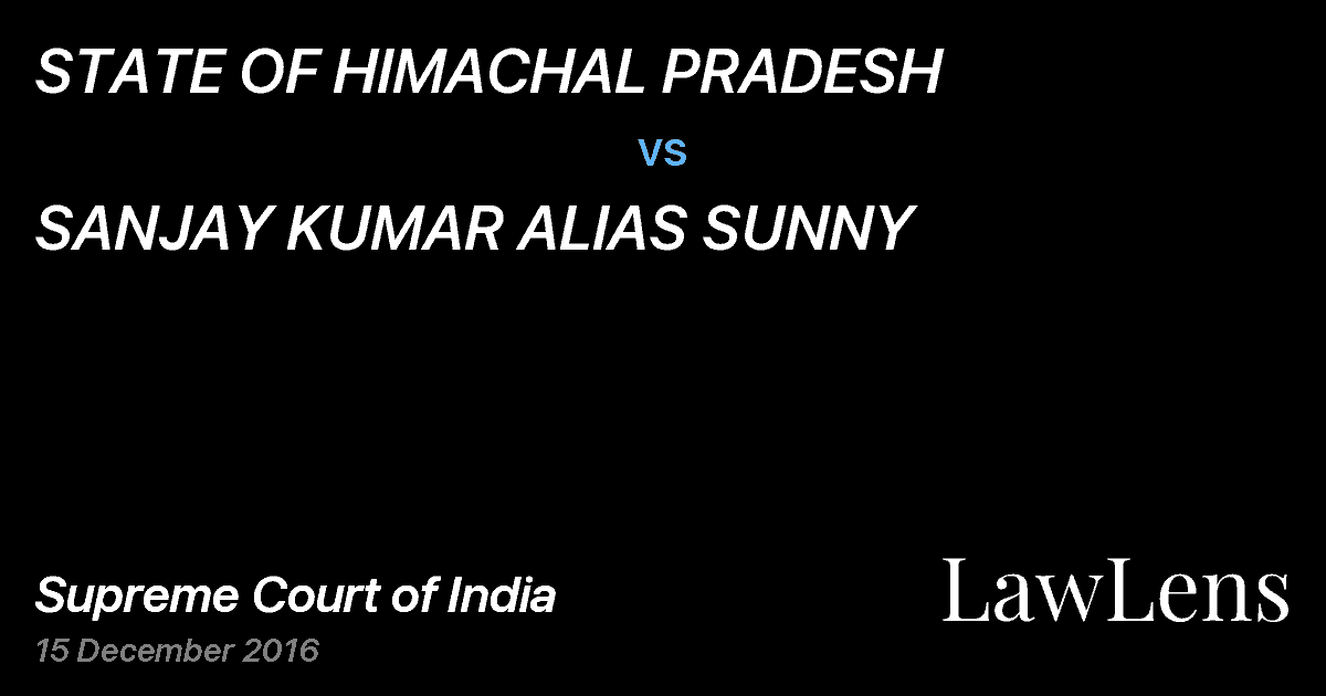 Preview image for STATE OF HIMACHAL PRADESH vs. SANJAY KUMAR ALIAS SUNNY