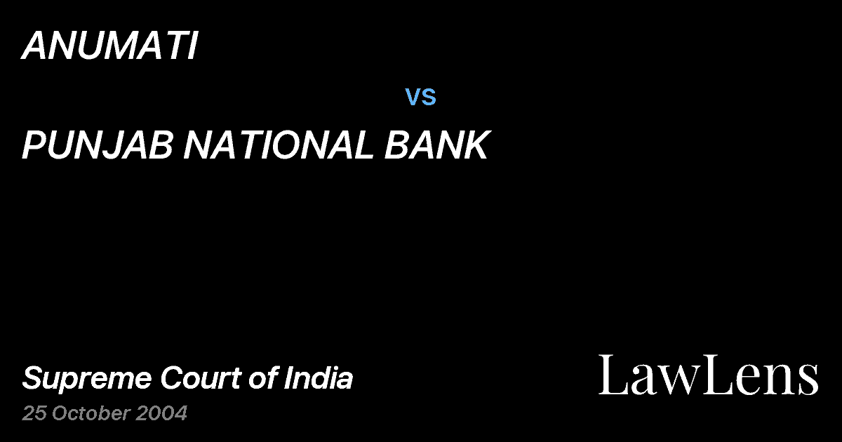 Preview image for ANUMATI vs. PUNJAB NATIONAL BANK