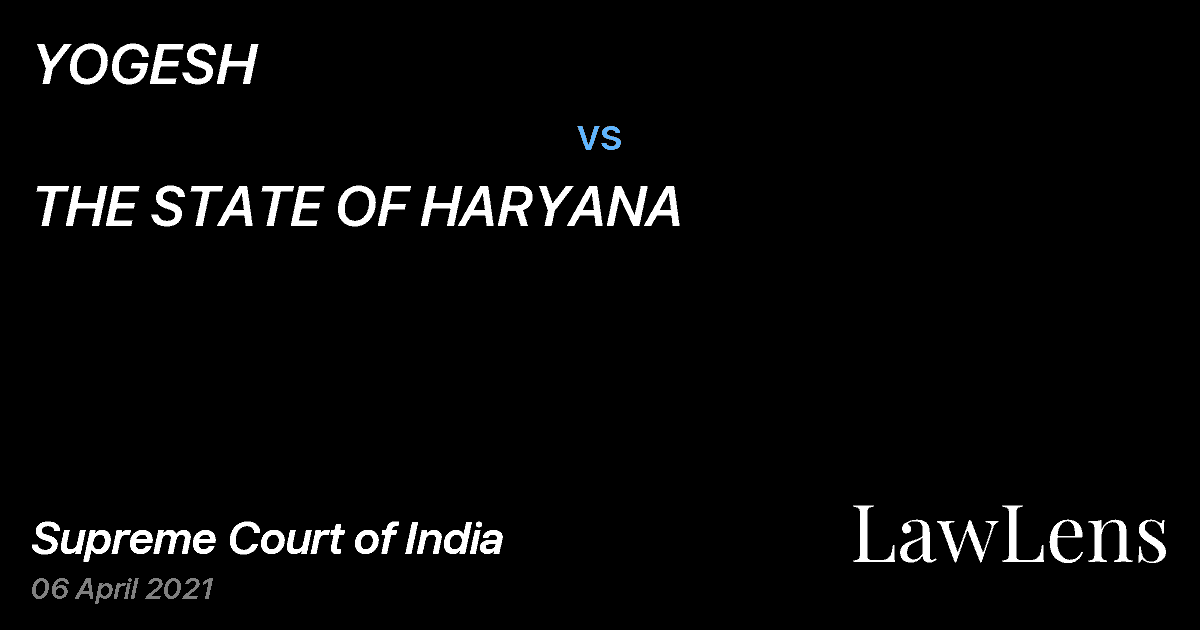 Preview image for YOGESH vs. THE STATE OF HARYANA
