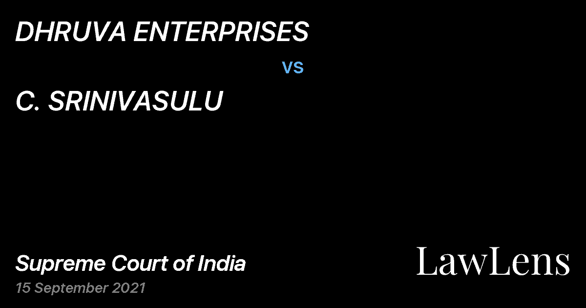 Preview image for DHRUVA ENTERPRISES vs. C. SRINIVASULU
