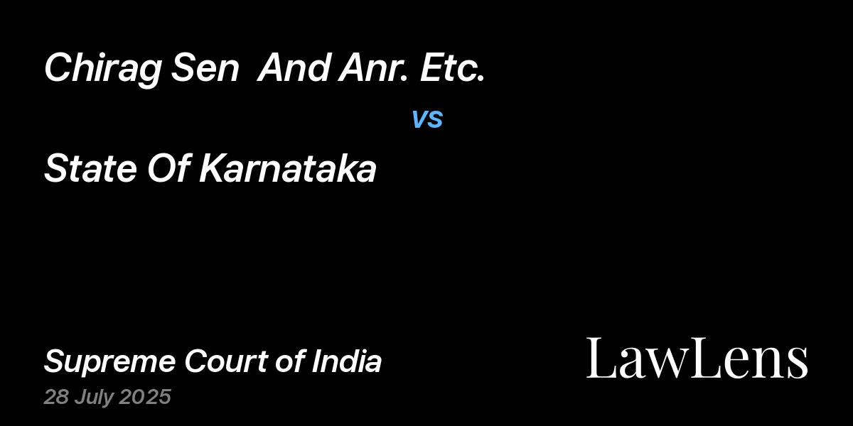 Preview image for Chirag Sen  And Anr. Etc. vs. State Of Karnataka