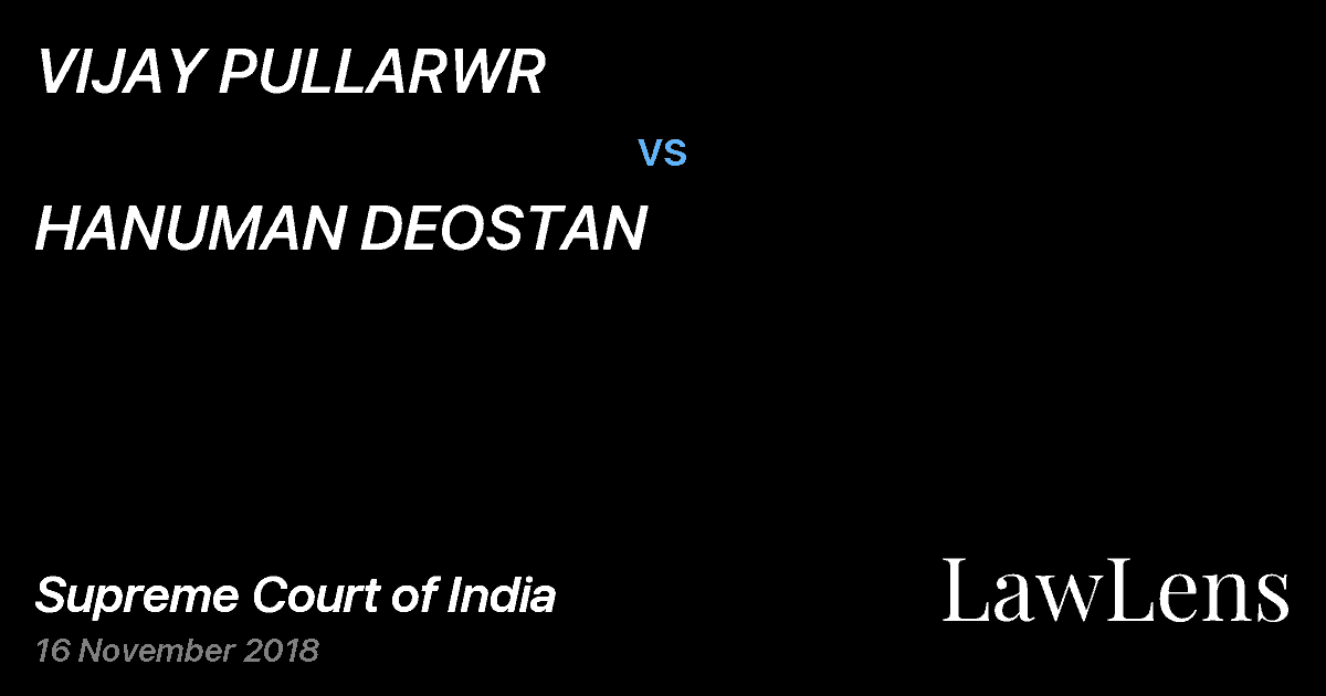 Preview image for VIJAY PULLARWR vs. HANUMAN DEOSTAN