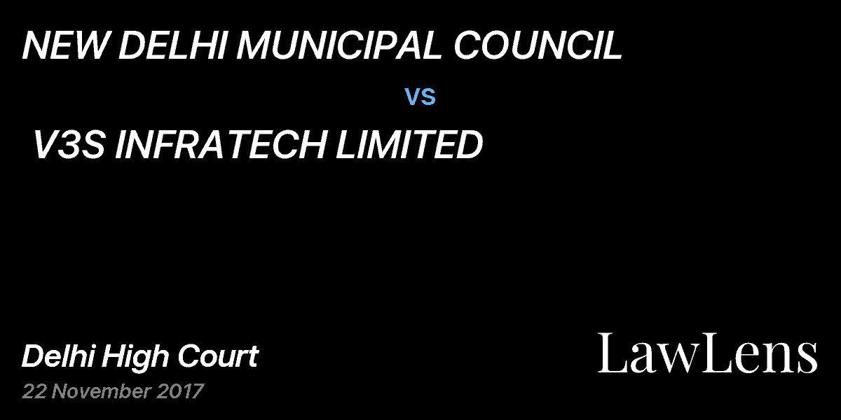 Preview image for NEW DELHI MUNICIPAL COUNCIL  vs.  V3S INFRATECH LIMITED