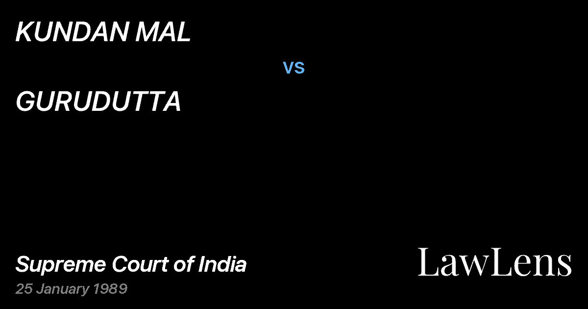 Preview image for KUNDAN MAL vs. GURUDUTTA