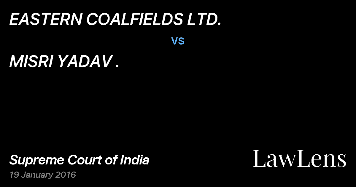 Preview image for EASTERN COALFIELDS LTD. vs. MISRI YADAV .
