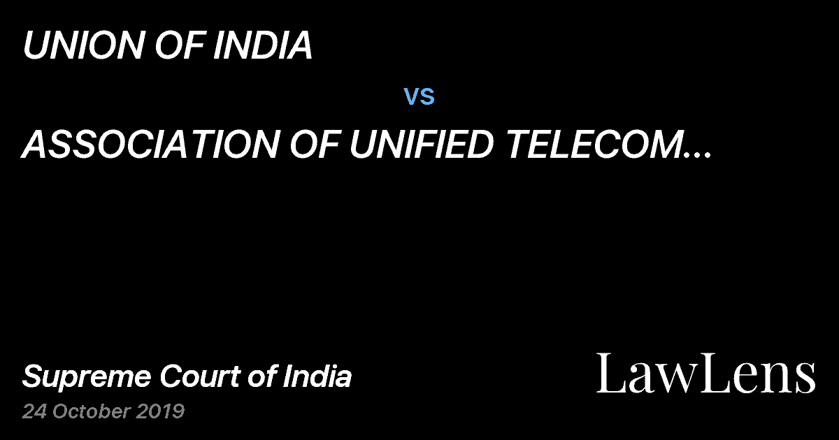 Preview image for UNION OF INDIA vs. ASSOCIATION OF UNIFIED TELECOM SERVICE PROVIDERS OF INDIA
