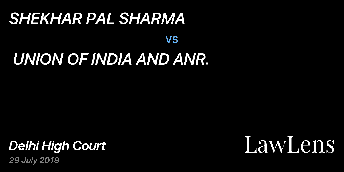 Preview image for SHEKHAR PAL SHARMA  vs.  UNION OF INDIA AND ANR.