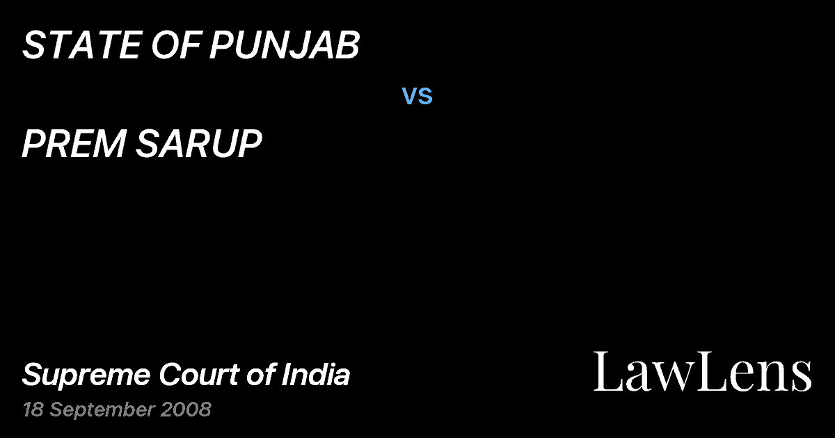 Preview image for STATE OF PUNJAB vs. PREM SARUP