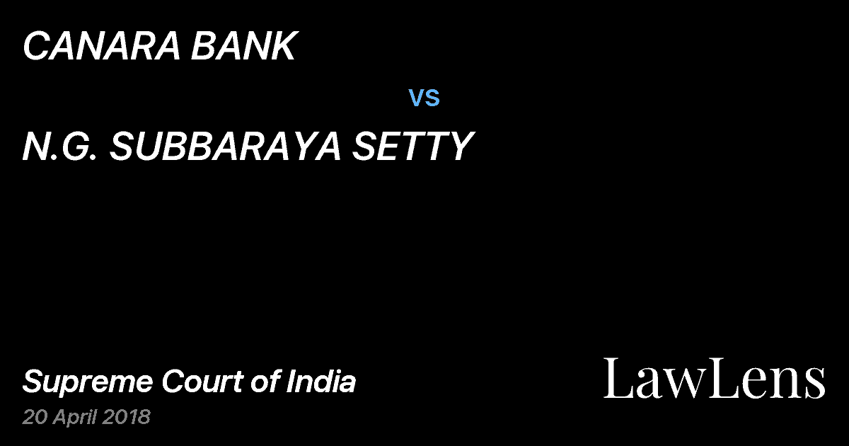 Preview image for CANARA BANK vs. N.G. SUBBARAYA SETTY