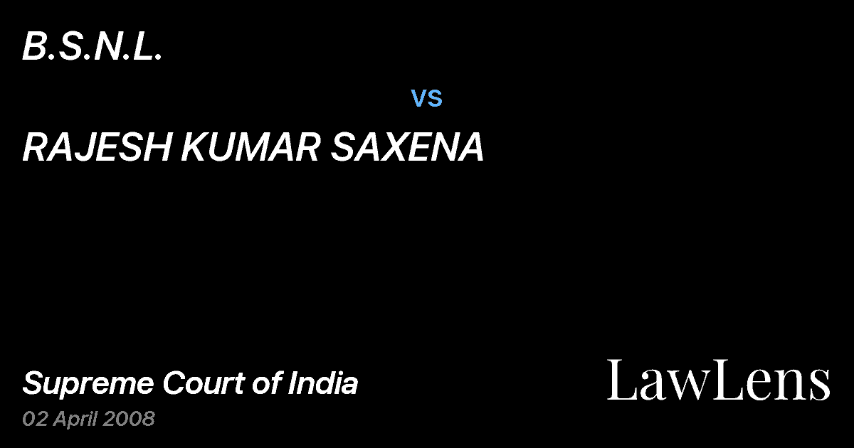 Preview image for B.S.N.L. vs. RAJESH KUMAR SAXENA