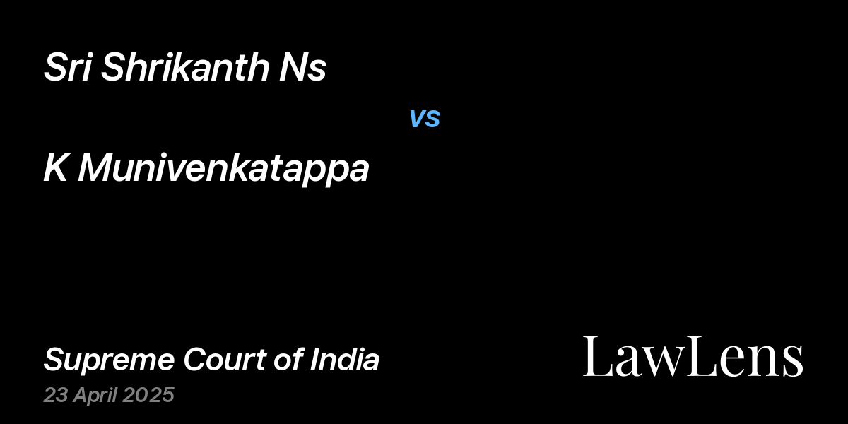 Preview image for Sri Shrikanth Ns vs. K Munivenkatappa