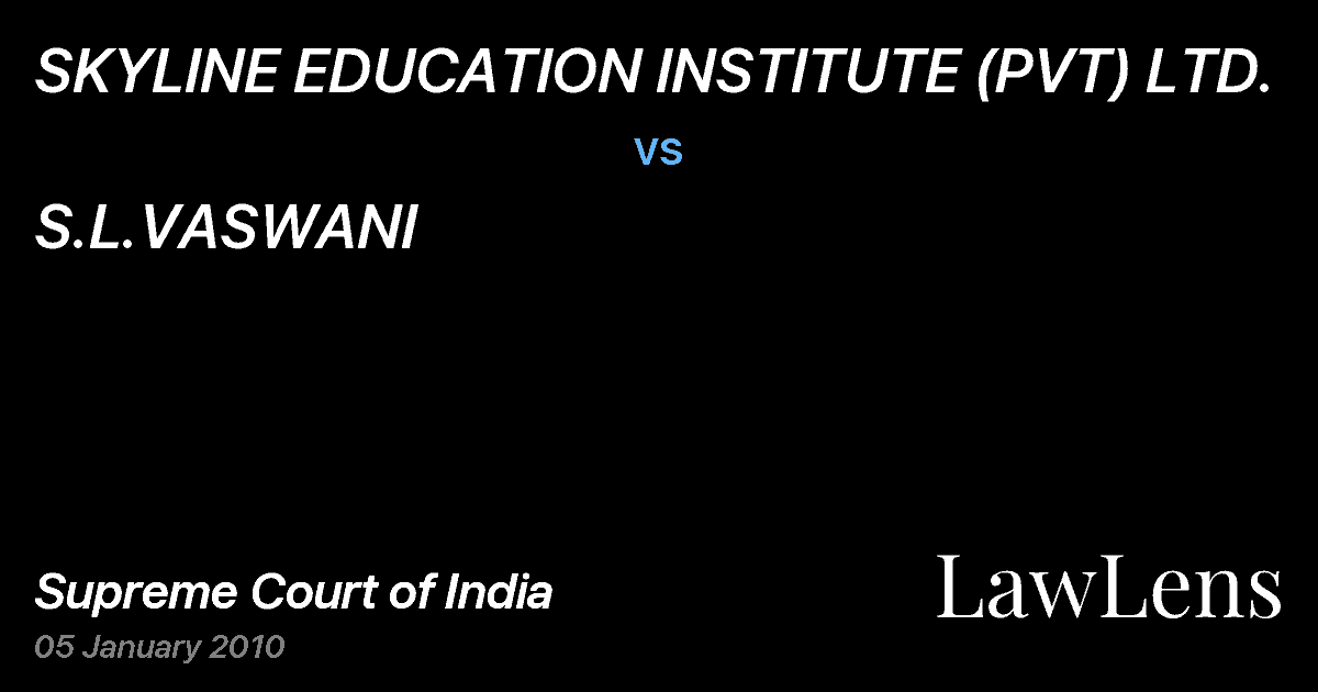 Preview image for SKYLINE EDUCATION INSTITUTE (PVT) LTD. vs. S.L.VASWANI