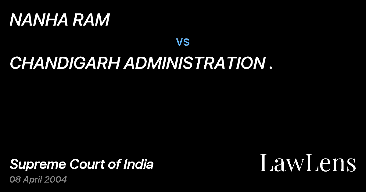 Preview image for NANHA RAM vs. CHANDIGARH ADMINISTRATION .