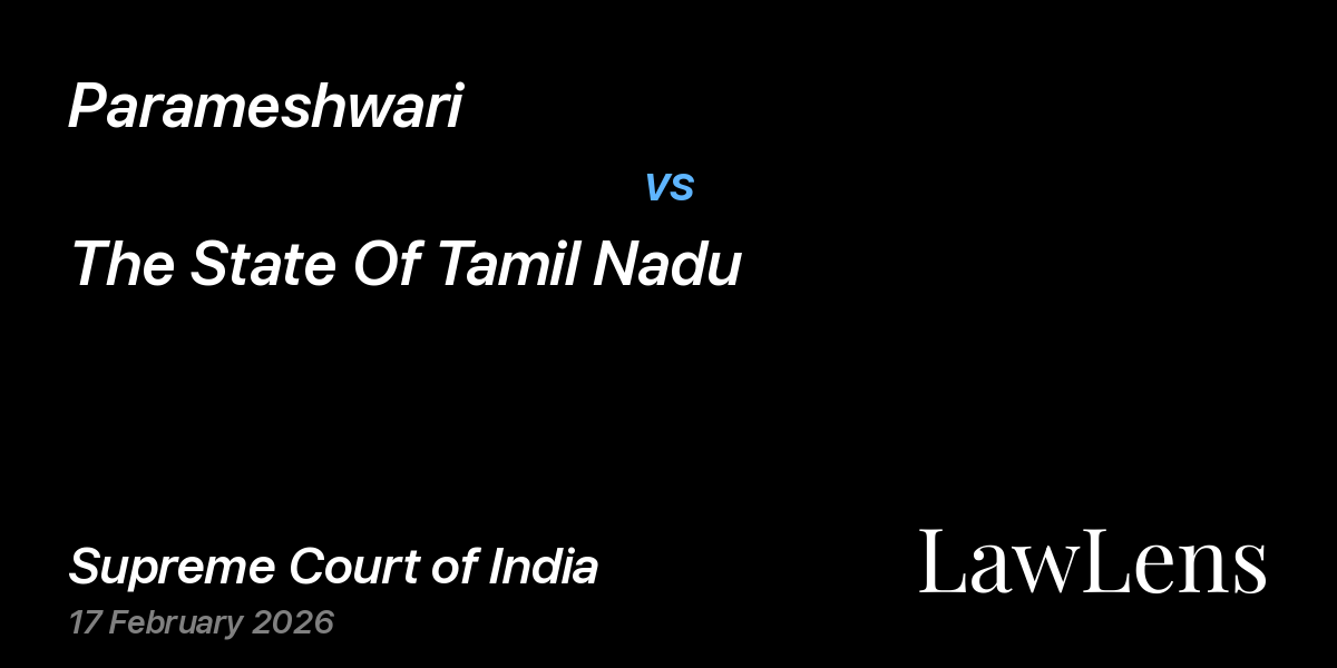 Preview image for Parameshwari vs. The State Of Tamil Nadu