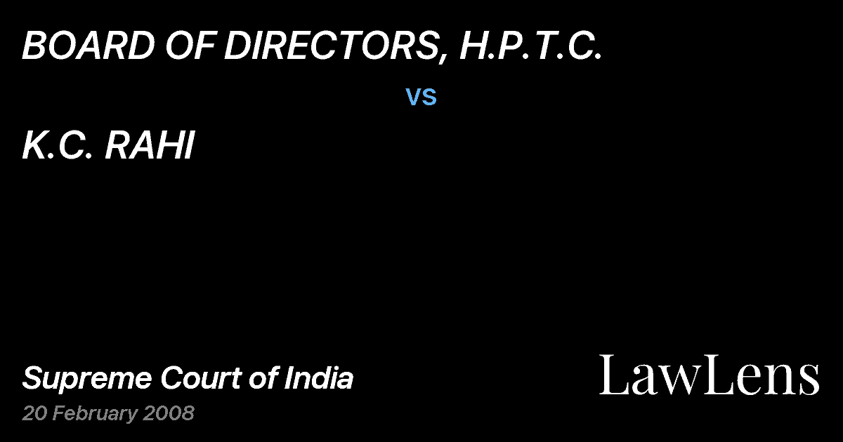 Preview image for BOARD OF DIRECTORS, H.P.T.C. vs. K.C. RAHI