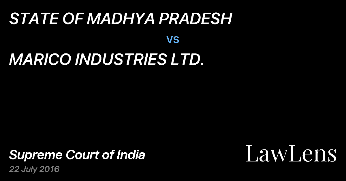 Preview image for STATE OF MADHYA PRADESH vs. MARICO INDUSTRIES LTD.
