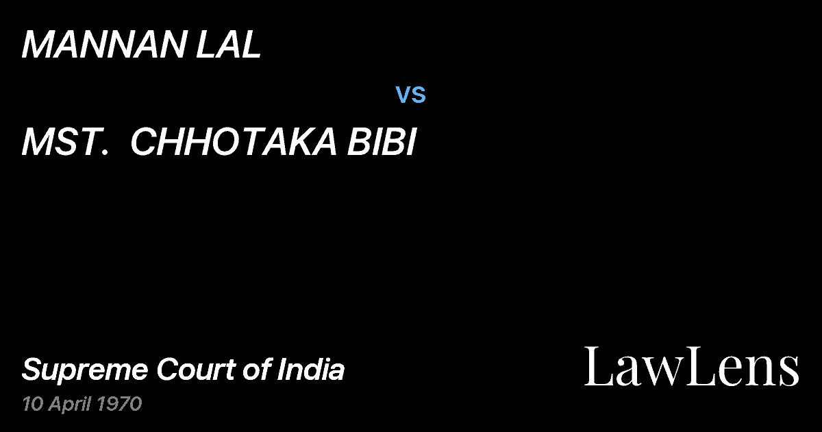 Preview image for MANNAN LAL vs. MST.  CHHOTAKA BIBI