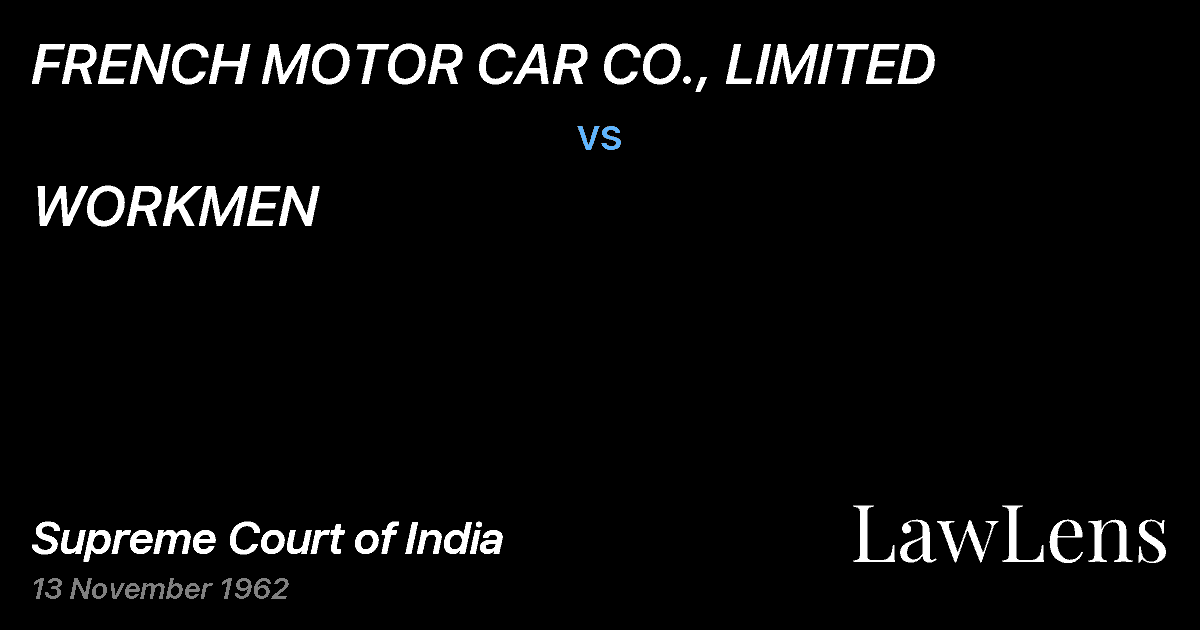 Preview image for FRENCH MOTOR CAR CO., LIMITED vs. WORKMEN