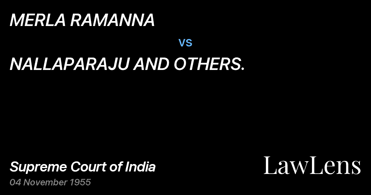 Preview image for MERLA RAMANNA vs. NALLAPARAJU AND OTHERS.