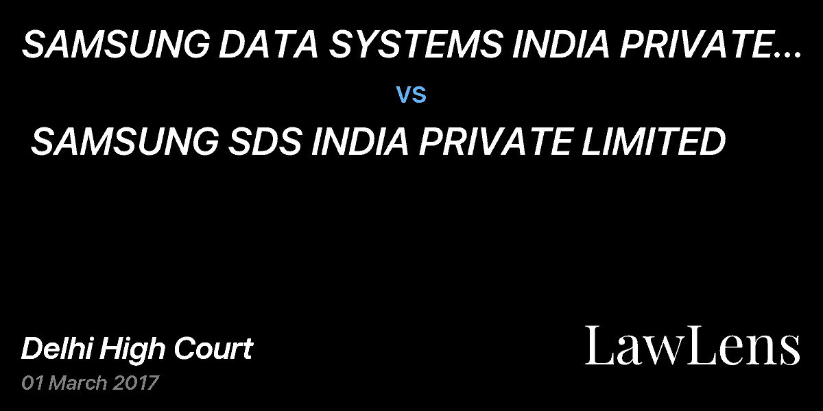 Preview image for SAMSUNG DATA SYSTEMS INDIA PRIVATE LIMITED vs. SAMSUNG SDS INDIA PRIVATE LIMITED