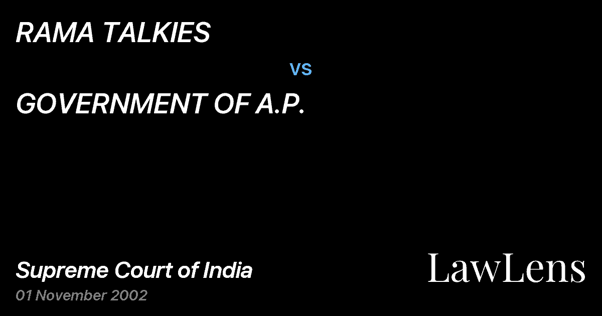Preview image for RAMA TALKIES vs. GOVERNMENT OF A.P.