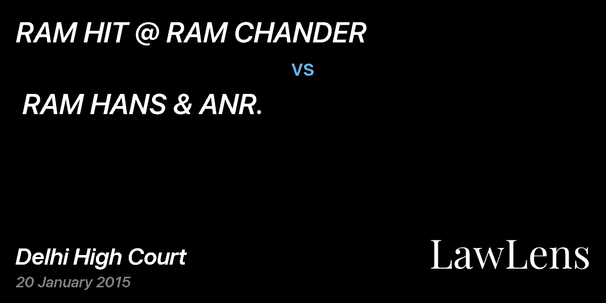 Preview image for RAM HIT @ RAM CHANDER  vs.  RAM HANS & ANR.