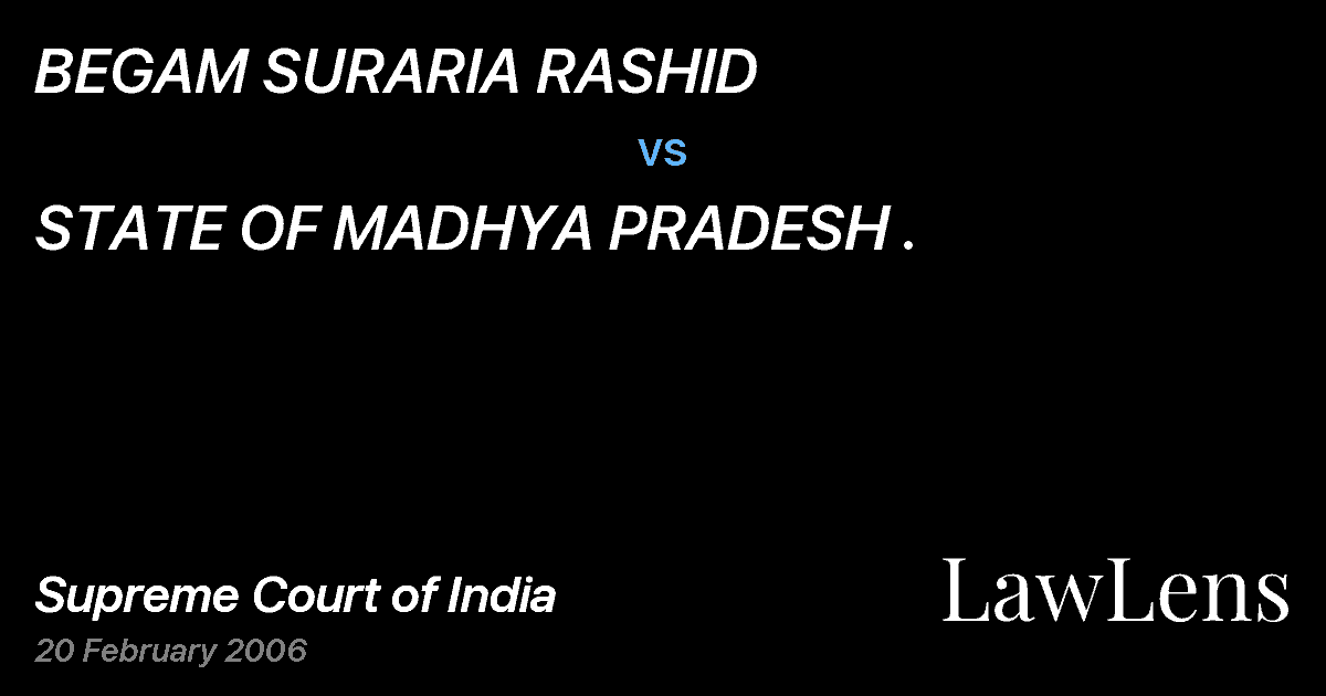 Preview image for BEGAM SURARIA RASHID vs. STATE OF MADHYA PRADESH .