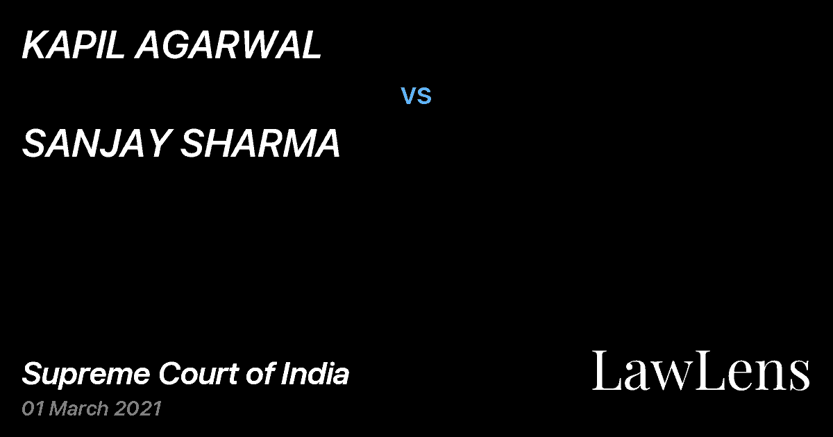 Preview image for KAPIL AGARWAL vs. SANJAY SHARMA