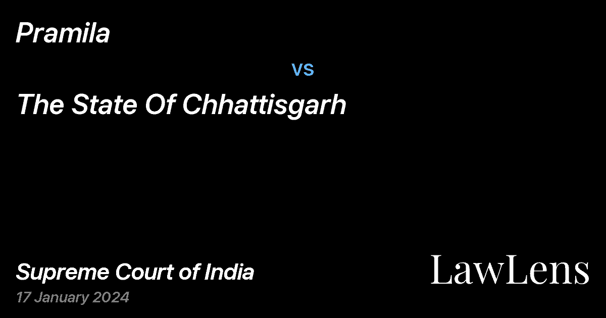 Preview image for Pramila vs. The State Of Chhattisgarh