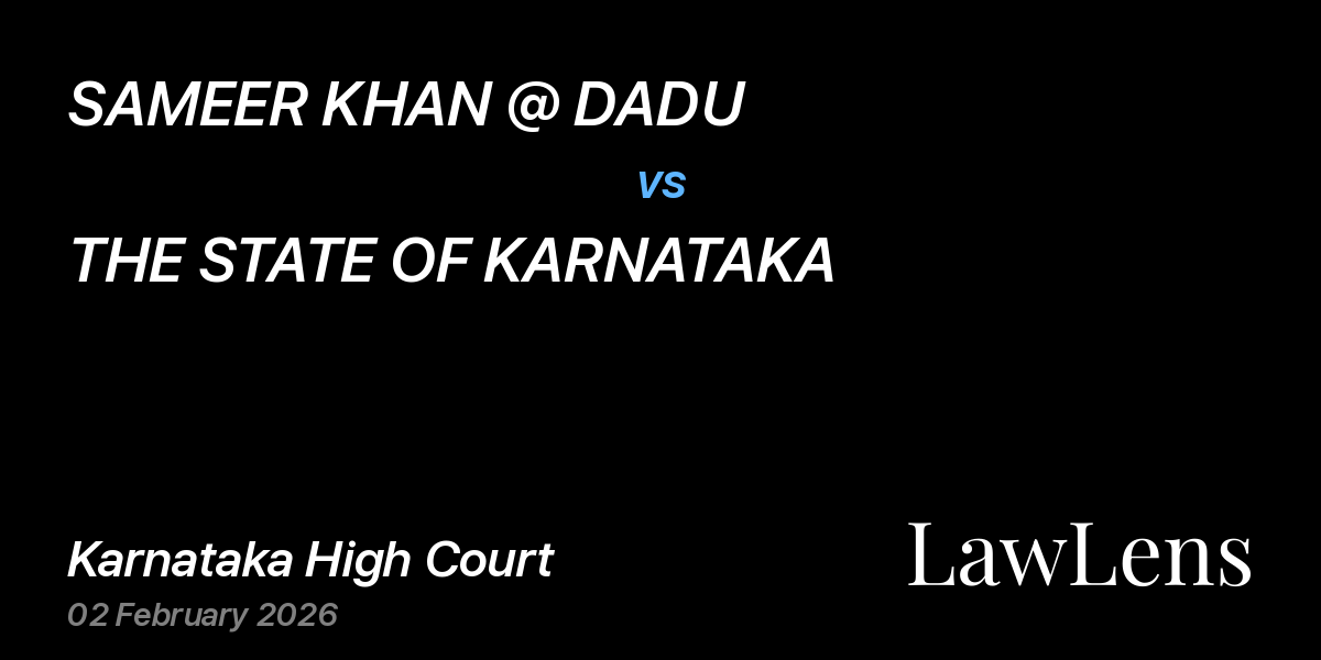Preview image for SAMEER KHAN @ DADU vs. THE STATE OF KARNATAKA