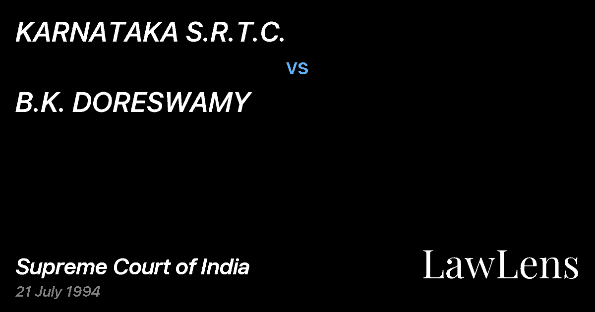 Preview image for KARNATAKA S.R.T.C. vs. B.K. DORESWAMY
