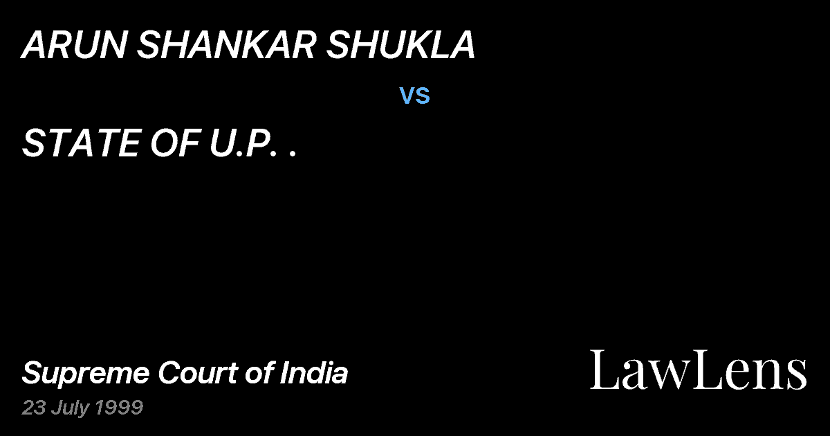 Preview image for ARUN SHANKAR SHUKLA vs. STATE OF U.P. .