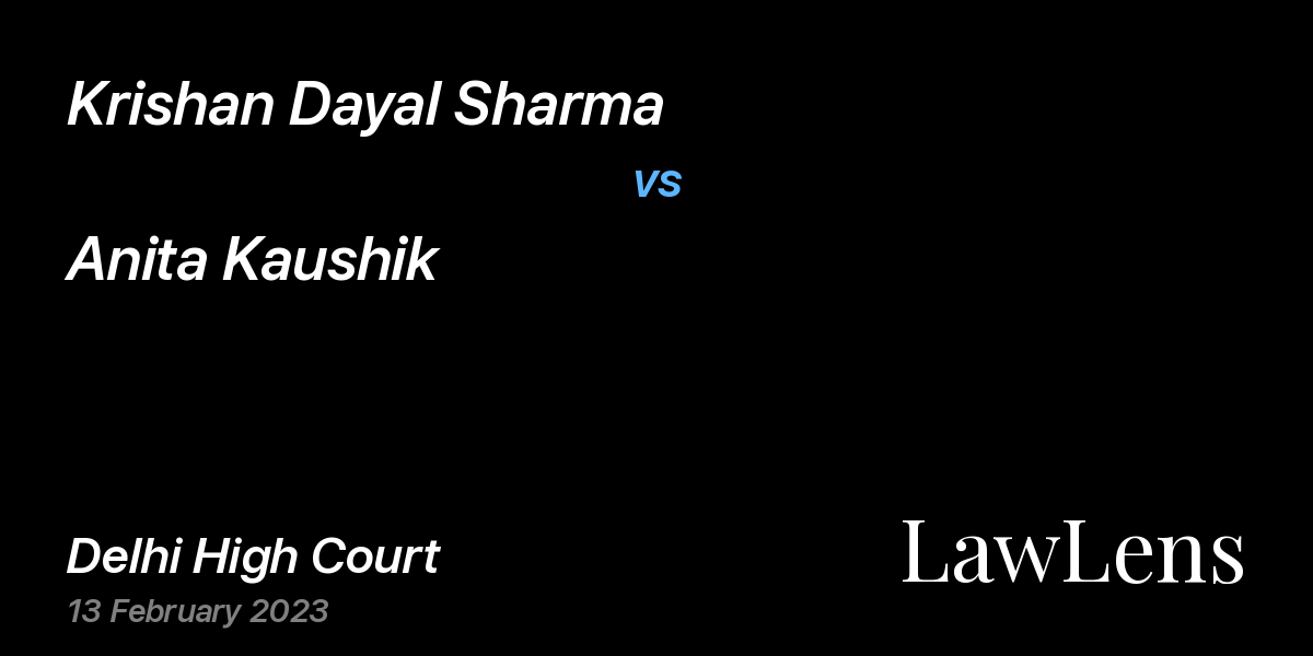 Preview image for Krishan Dayal Sharma vs. Anita Kaushik