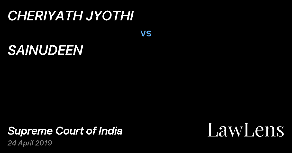 Preview image for CHERIYATH JYOTHI vs. SAINUDEEN