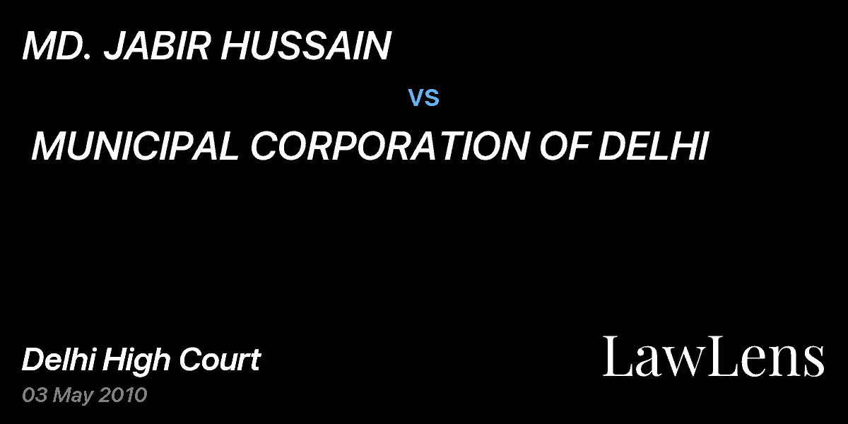 Preview image for MD. JABIR HUSSAIN  vs.  MUNICIPAL CORPORATION OF DELHI