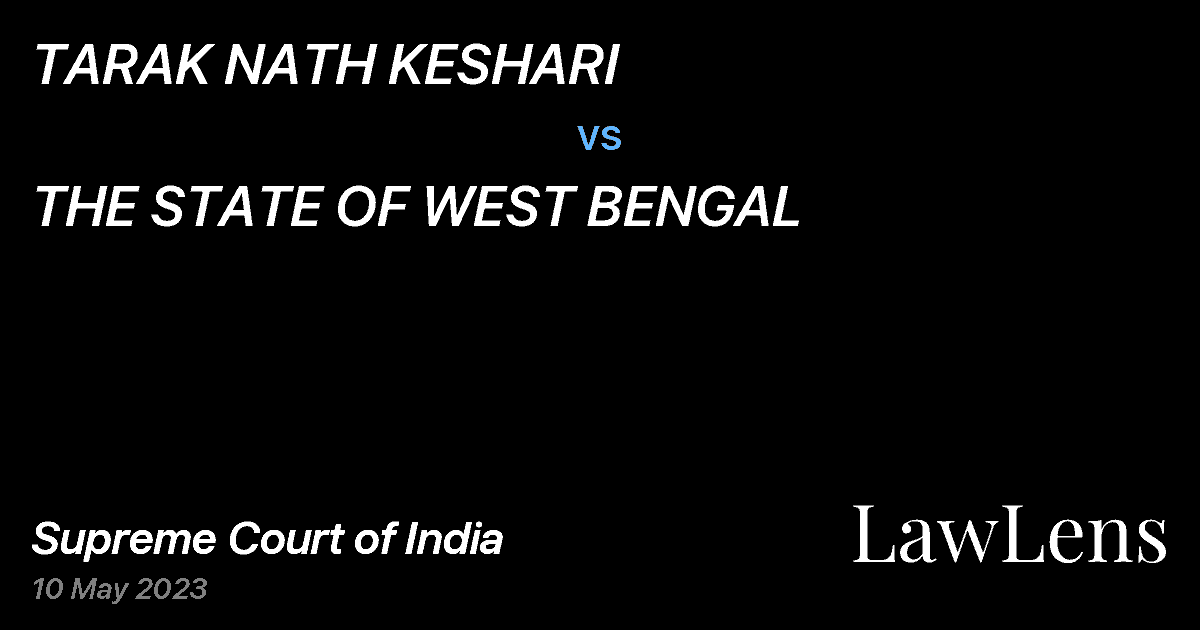 Preview image for TARAK NATH KESHARI vs. THE STATE OF WEST BENGAL
