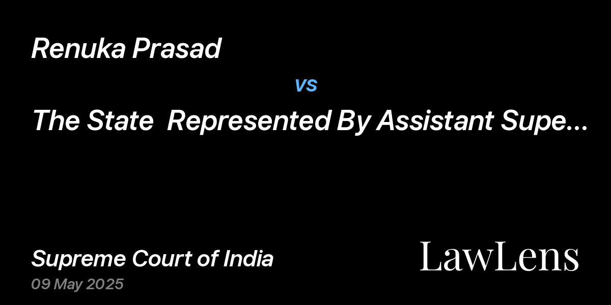 Preview image for Renuka Prasad vs. The State  Represented By Assistant Superintendent Of Police
