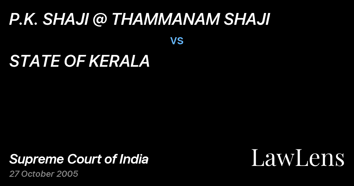 Preview image for P.K. SHAJI @ THAMMANAM SHAJI vs. STATE OF KERALA