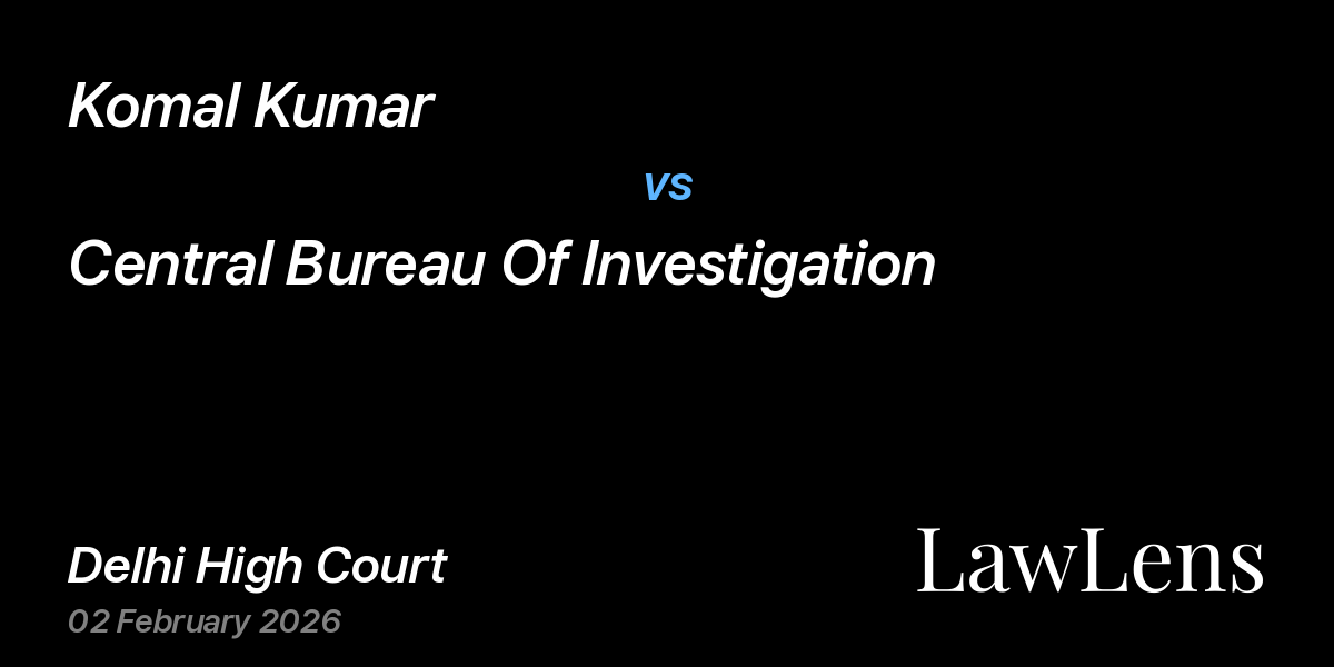 Preview image for Komal Kumar vs. Central Bureau Of Investigation