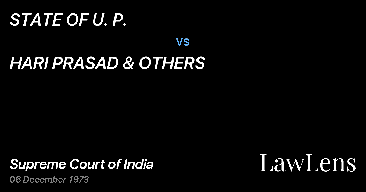 Preview image for STATE OF U. P. vs. HARI PRASAD & OTHERS