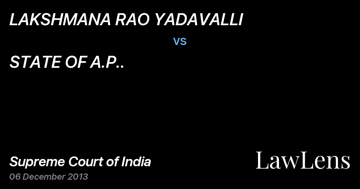 Preview image for LAKSHMANA RAO YADAVALLI vs. STATE OF A.P..