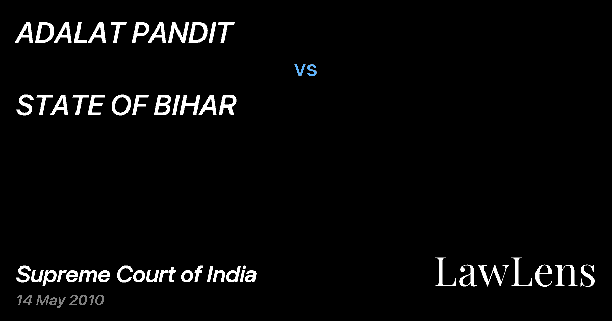 Preview image for ADALAT PANDIT vs. STATE OF BIHAR