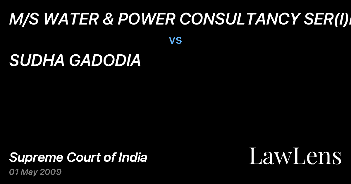 Preview image for M/S WATER & POWER CONSULTANCY SER(I)LD vs. SUDHA GADODIA